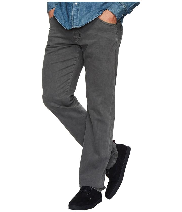 Ag Adriano Goldschmied Graduate Tailored Straight Sueded Stretch Sateen (sulfur Smoke Grey) Men's Casual Pants
