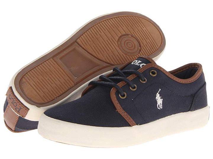 Polo Ralph Lauren Kids Ethan Low (little Kid) (navy Ballstic Canvas) Boys Shoes