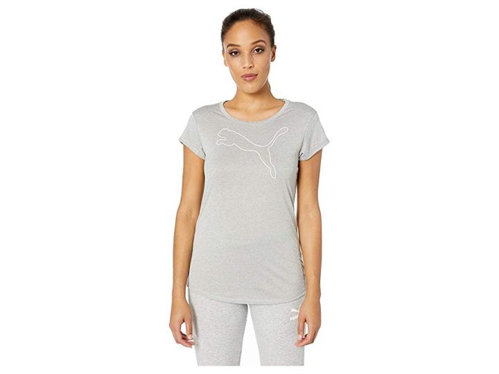 Puma Active Logo Heather Tee (light Gray Heather) Women's Clothing