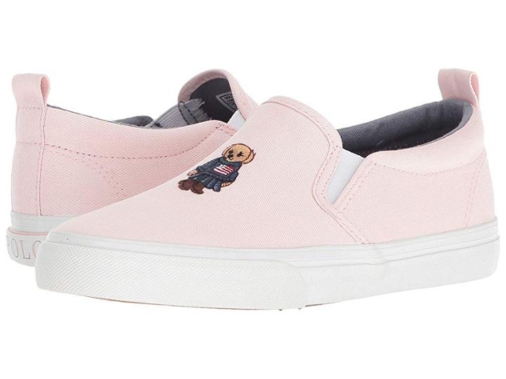 Polo Ralph Lauren Kids Carlee Bear (little Kid/big Kid) (light Pink Washed Chino/americana Girl Bear Ii) Girl's Shoes