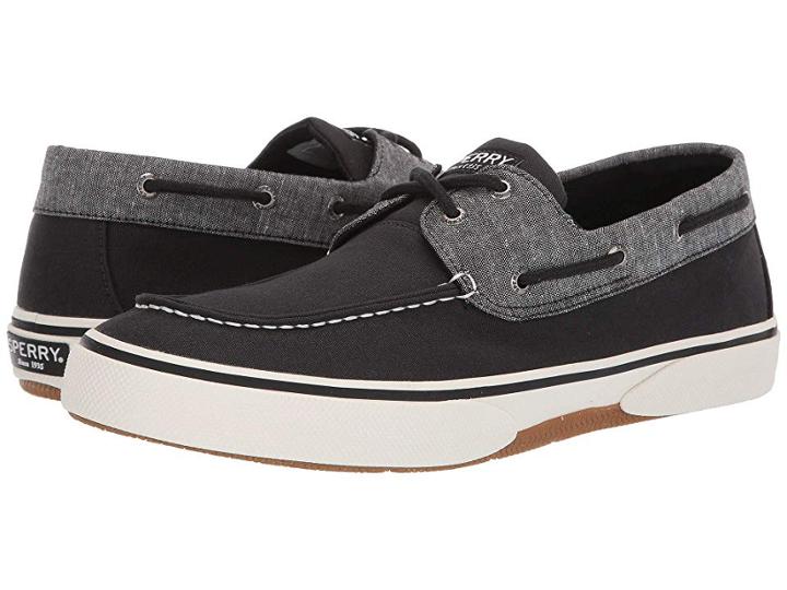 Sperry Halyard 2-eye Chambray (black) Men's Shoes