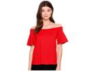 Susana Monaco Piper Off Shoulder Flutter Top (perfect Red) Women's Clothing