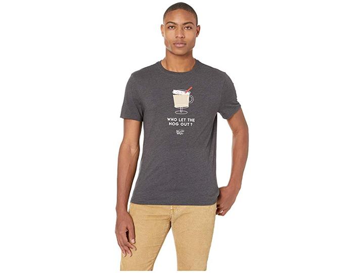 Original Penguin Who Let The Nog Out (dark Charcoal Heather) Men's T Shirt