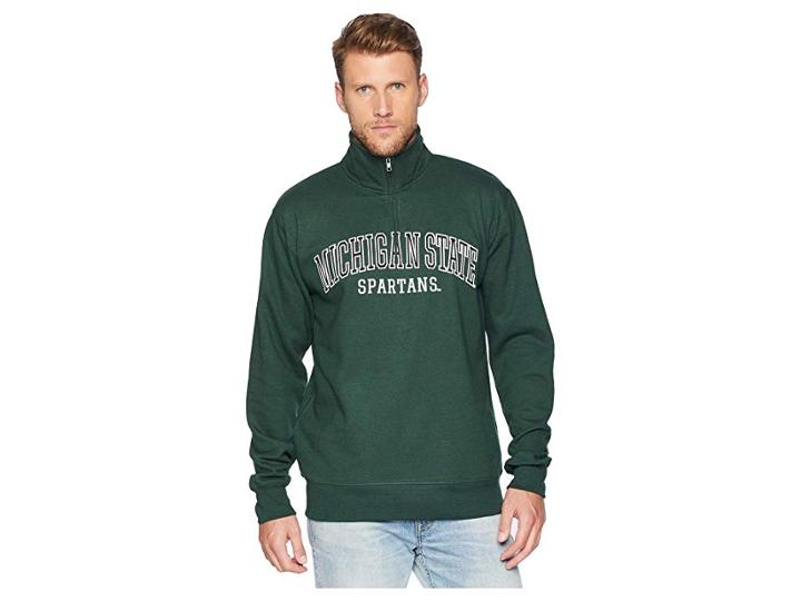 Champion College Michigan State Spartans Powerblend(r) 1/4 Zip (dark Green) Men's Clothing