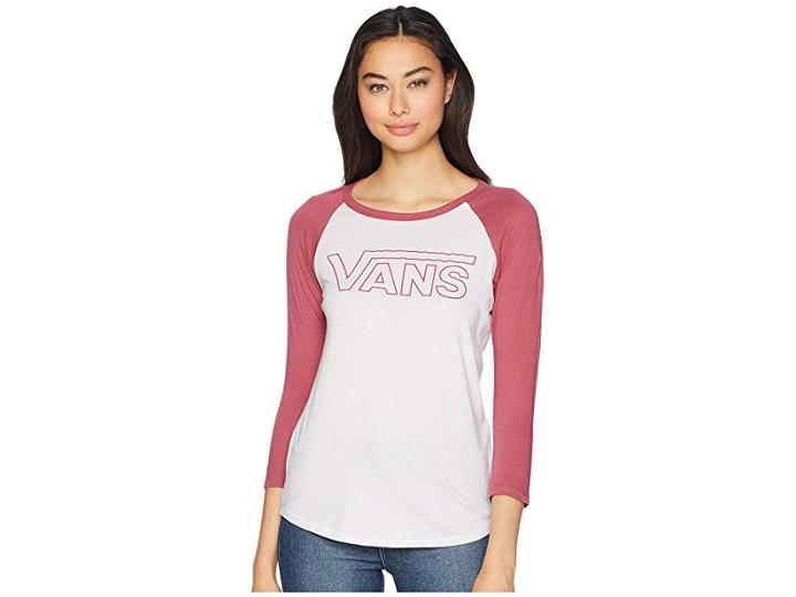 Vans Line V Raglan (lavender Fog/dry Rose) Women's Clothing