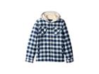 Joules Kids Hooded Shirt Jacket (toddler/little Kids/big Kids) (navy Gingham) Boy's Coat
