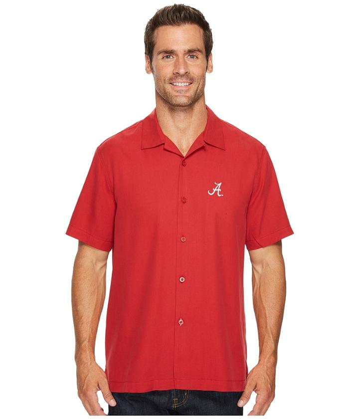 Tommy Bahama Alabama Crimson Tide Collegiate Series Catalina Twill Shirt (university Of Alabama) Men's Short Sleeve Button Up
