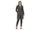 Calvin Klein Woven Button Front Jacket (charcoal Multi) Women's Coat