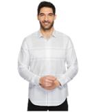 Calvin Klein Large Heather Crosshatch Plaid Button Down Shirt (standard White) Men's Clothing