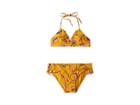 Splendid Littles Golden Girlie Banded Triangle Bra And Ruffle Pants (big Kids) (butterscotch) Girl's Swimwear Sets