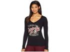 Champion College Florida State Seminoles Long Sleeve V-neck Tee (black) Women's T Shirt