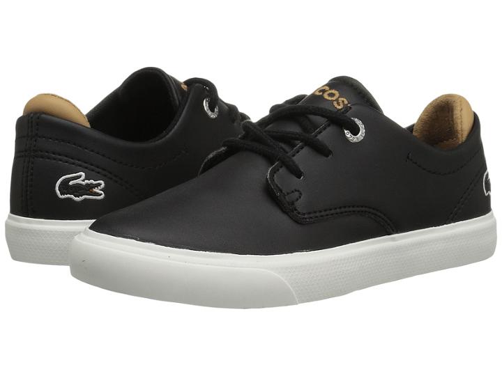 Lacoste Kids Esparre (little Kid) (black/light Tan) Kid's Shoes