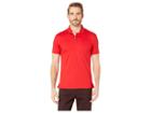 Calvin Klein Short Sleeve Solid Tipped Rib Collar Contrast Placket Collar Standard Polo (deep Scarlet) Men's Clothing