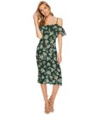 Flynn Skye Morgan Midi Dress (emerald Blooms) Women's Dress