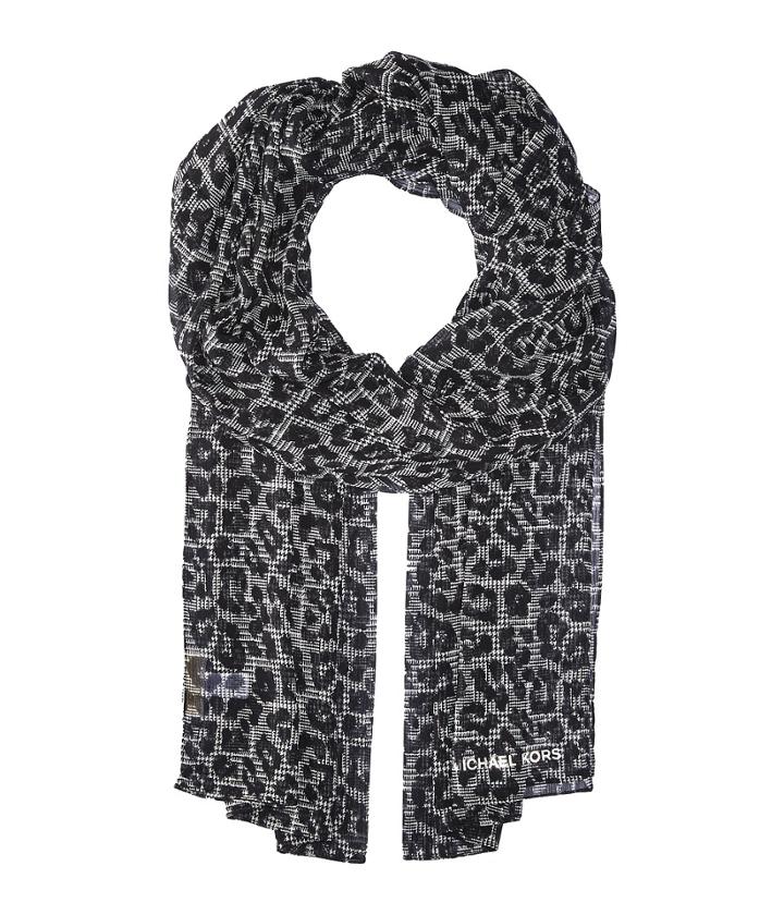 Michael Michael Kors Leopard Plaid Oblong (black) Scarves
