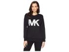 Michael Michael Kors Embellished Logo Boyfriend Sweatshirt (black) Women's Sweatshirt