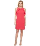 Jessica Simpson Solid Dress With Ruffle Neck (rose) Women's Dress