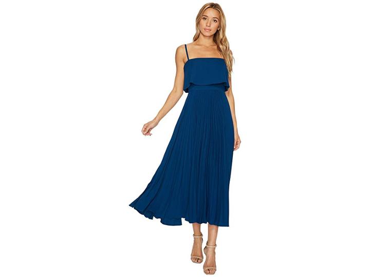 Jill Jill Stuart Pleated Popover Midi Dress (dark Blue) Women's Dress