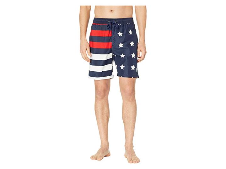 U.s. Polo Assn. Us Flag Swim Shorts (classic Navy) Men's Swimwear