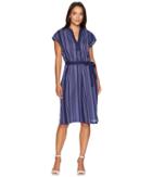 Anne Klein Mandarin Collar Dress (eton Blue/eclipse) Women's Dress