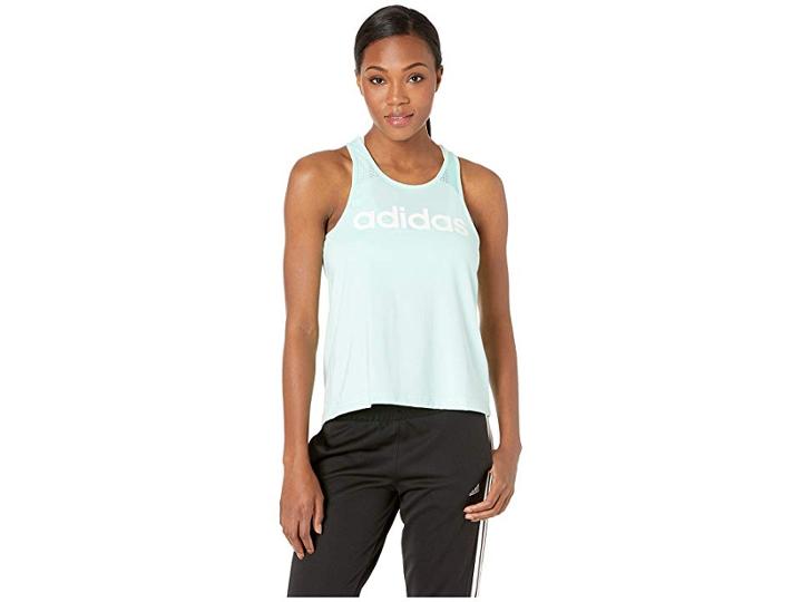 Adidas Designed-2-move Logo Tank Top (clear Mint 2) Women's Sleeveless