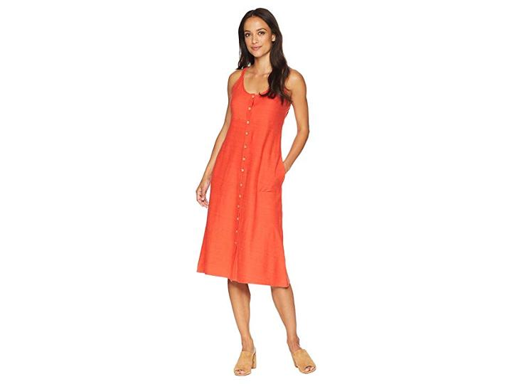 Lucky Brand Button Up Knit Dress (clay Red) Women's Dress