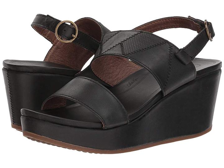 Olukai Keha (black/black) Women's Wedge Shoes