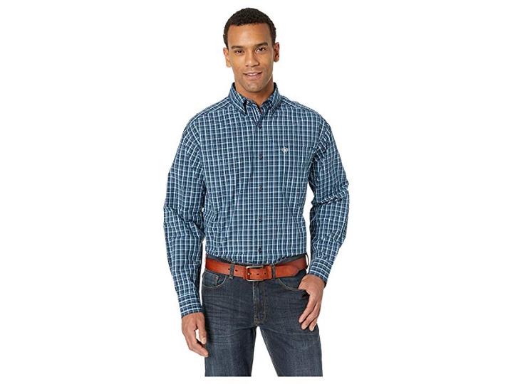 Ariat Abington Shirt (true Navy) Men's Long Sleeve Button Up