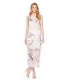 Vince Camuto Sleeveless Diffused Blooms Knit Underlay Dress (new Ivory) Women's Dress