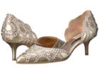 Badgley Mischka Ginny (platino Metallic Suede) Women's 1-2 Inch Heel Shoes