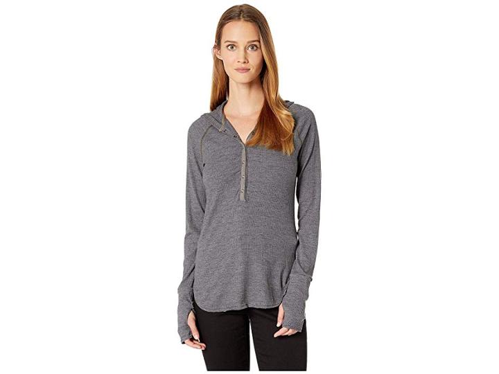 Three Dots Chunky Heather Rib Hoodie (heather Marengo) Women's Sweatshirt