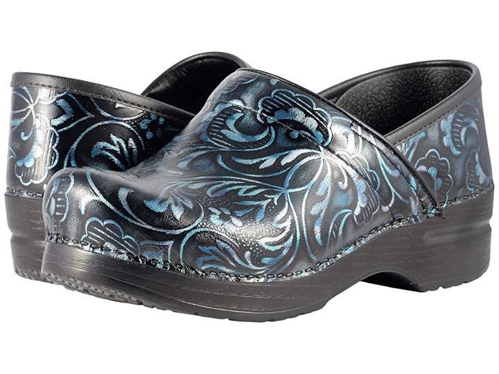 Dansko Professional (blue Damask Patent) Women's Clog Shoes