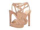 Nine West Valeska Platform Heel Sandal (barely Nude Isa Kid Suede) High Heels