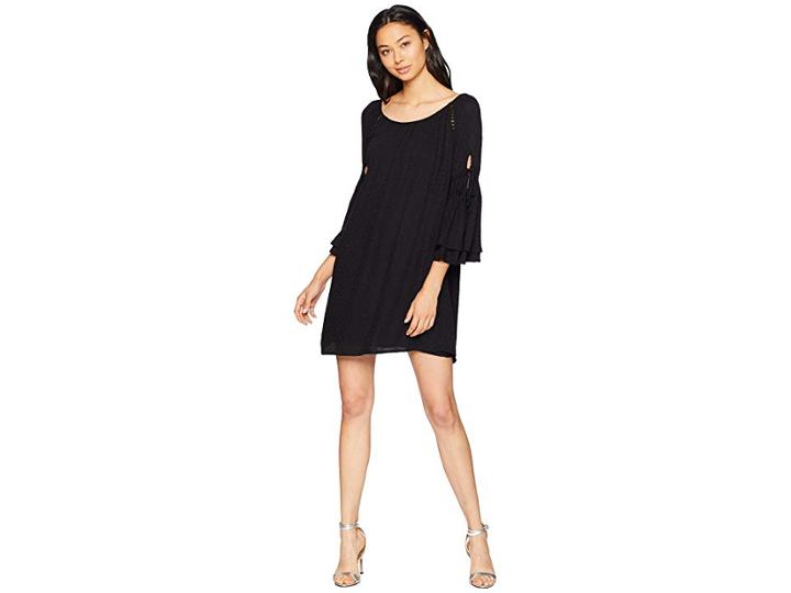 Miss Me Dress With Tie Sleeves (black) Women's Dress