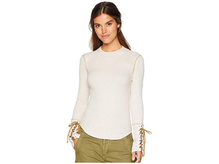 Free People Mountaineer Cuff Top (ivory) Women's Clothing