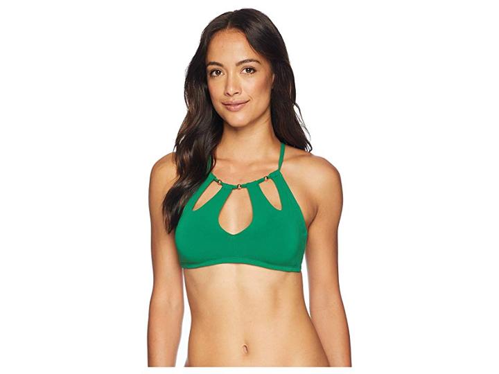Robin Piccone Luca High Neck Cut Out Top (clover) Women's Swimwear