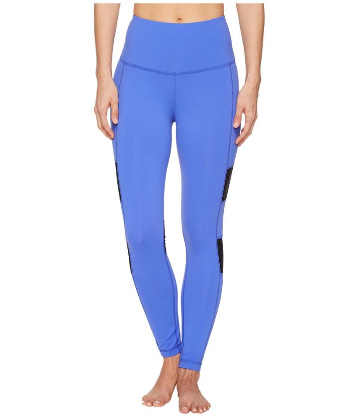 Reebok High-rise Mesh Tights (acid Blue) Women's Casual Pants