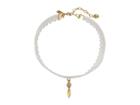 Vanessa Mooney White Lace Choker With Laborite And Gold Teardrop Necklace (gold) Necklace