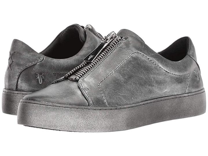 Frye Lena Zip Low (black Multi Painted Metallic Full Grain) Women's Lace Up Casual Shoes