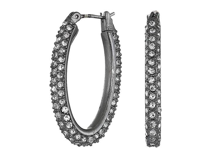 Lucky Brand Small Pave Hoop Earrings (silver) Earring