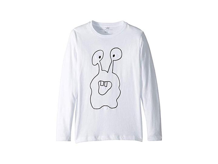 Stella Mccartney Kids Barley Detachable Badges Long Sleeve Tee (toddler/little Kids/big Kids) (white) Boy's T Shirt