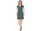 Michael Michael Kors Graphic Leopard Cap Sleeve Dress (aqua/black) Women's Dress