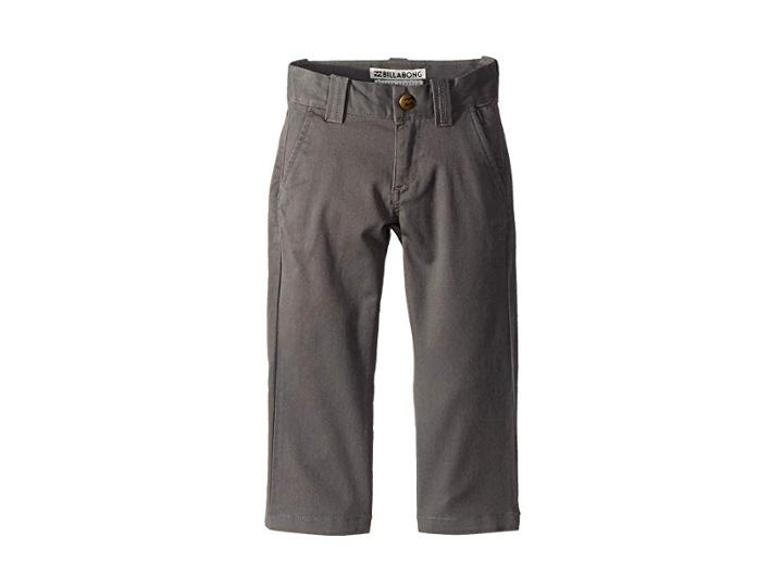 Billabong Kids Carter Stretch Chino Pants (toddler/little Kids) (pewter) Boy's Casual Pants