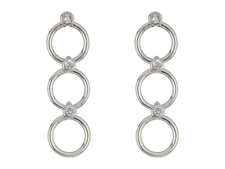 Kate Spade New York Chain Reaction Delicate Linear Earrings (clear/silver) Earring