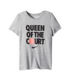 Nike Kids Dry Queen Of Court Basketball Tee (little Kids/big Kids) (dark Grey Heather/black) Girl's T Shirt