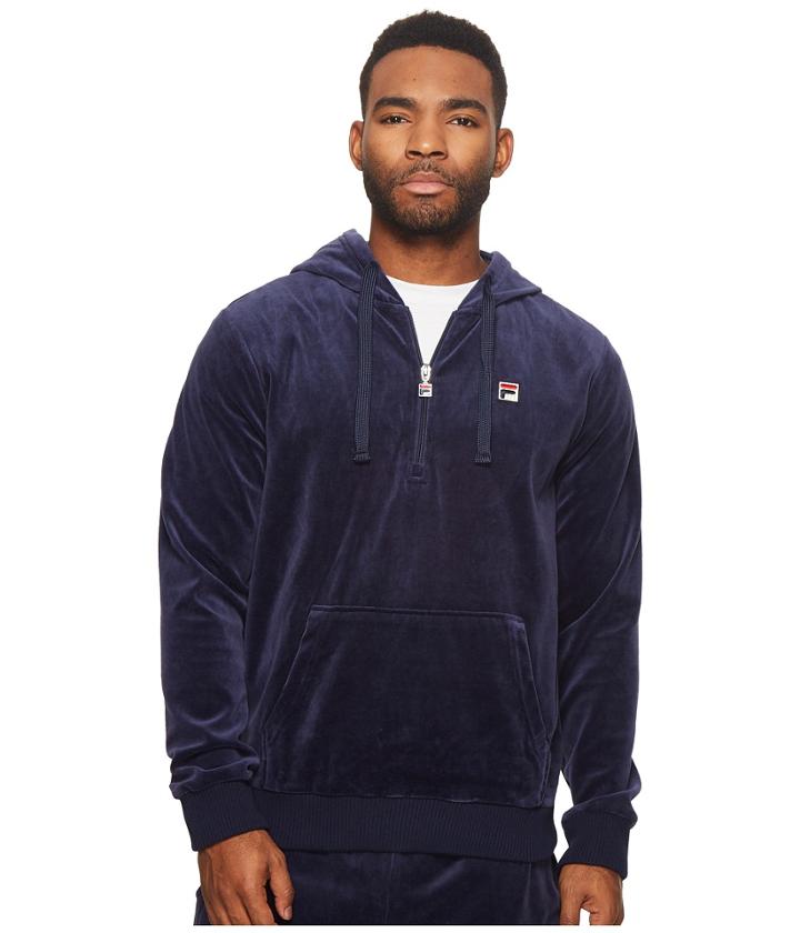 Fila Velour Hoodie Jacket (navy) Men's Coat