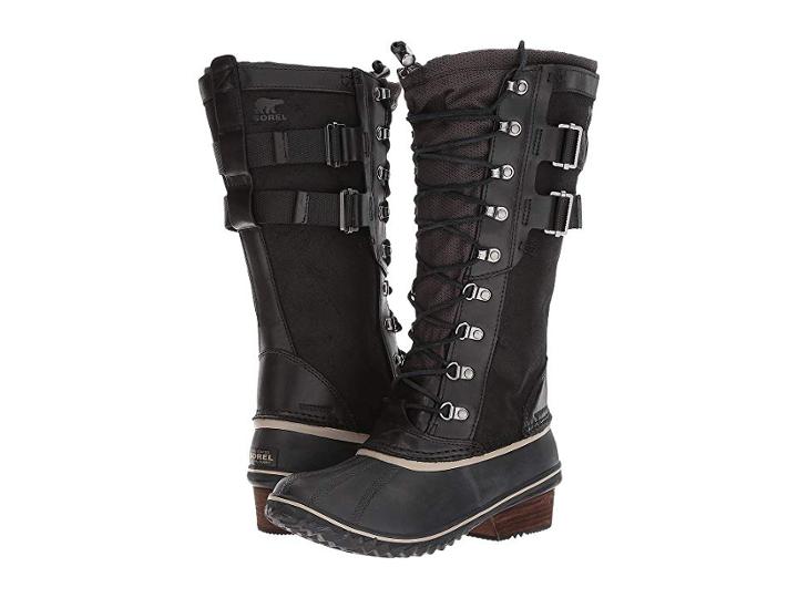 Sorel Conquest Carly Ii (black/silver Sage) Women's Waterproof Boots