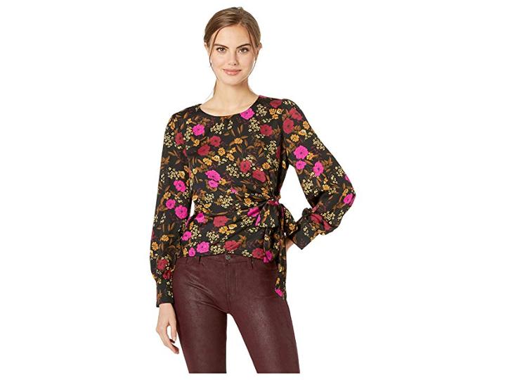 Astr The Label Ariella Top (black/fuchsia Coral) Women's Clothing