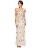 Adrianna Papell Floral Beaded Blouson Gown (ivory Multi) Women's Dress