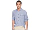 Woolrich Modern Fit Eco Rich Midway Convertible Sleeve Shirt (alpine Blue) Men's Long Sleeve Button Up